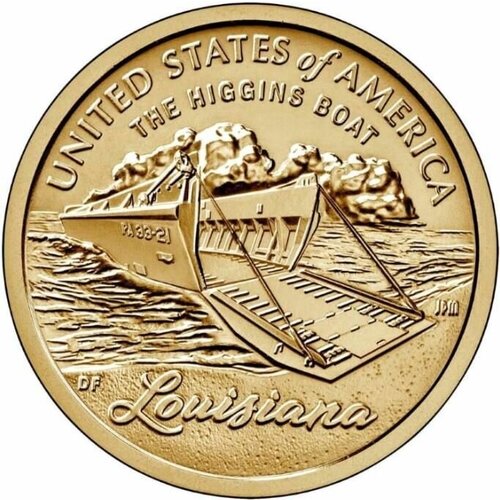 Памятная монета 1 доллар Катер Хиггинса. Луизиана. Американские инновации. D. США, 2023 г. в. UNC