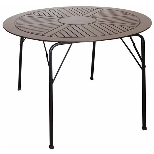 Стол к набору Бистро арт.КА6266 круглый (каркас черный, столешница коричневая)