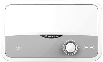 Проточный электрический водонагреватель Ariston Aures S 3.5 COM PL, душ+кран, белый