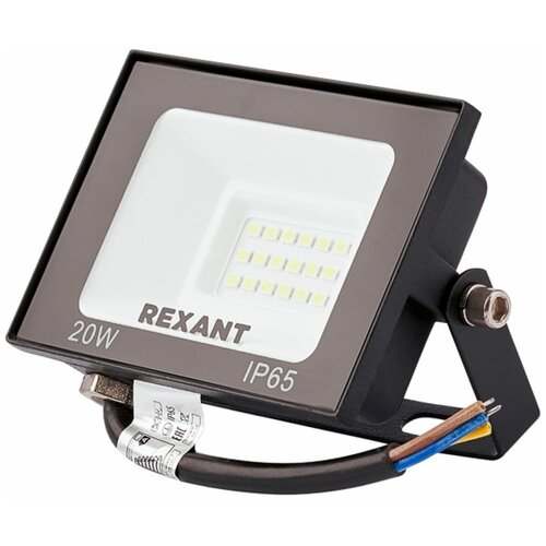 Светодиодный прожектор REXANT LED 20 Вт 1600 Лм 4000 K черный корпус 605-029
