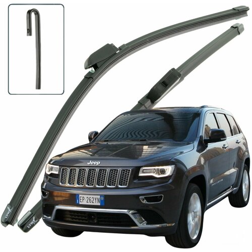 Дворники Jeep Grand Cherokee (4) WK2 Джип Гранд Чероки рест 2013 2014 2015 2016 2017 2018 Щетки стеклоочистителя бескаркасные к-т 2шт, 550мм-530мм