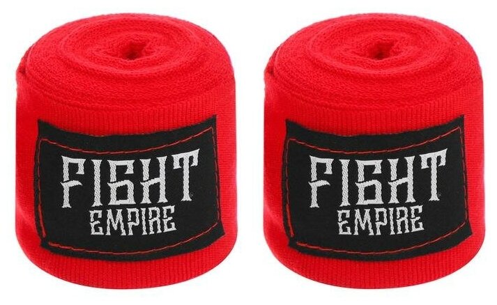 Бинт боксёрский эластичный FIGHT EMPIRE 4 м, цвет красный (1шт.)