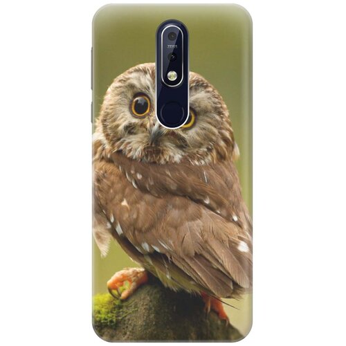 фото Gosso ультратонкий силиконовый чехол-накладка для nokia 7.1 (2018) с принтом "сова на дереве"