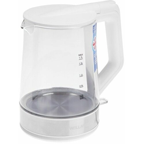 Чайник электрический WILLMARK WEK-1736G стекло 17 л 2200 Вт бело-серебристый 168000₽