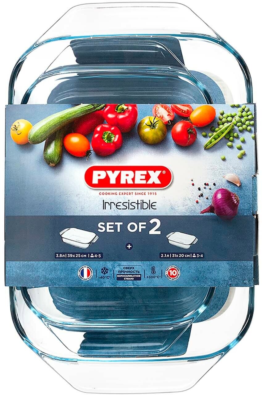 Форма для выпекания (стекло) Pyrex Набор Irresistible блюда прямоугольные 31х20см+39