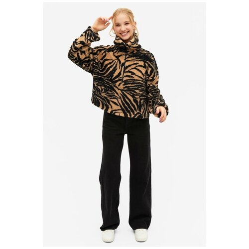 фото Свитер из искусственного флиса с молнией до половины - разноцветный - xl monki