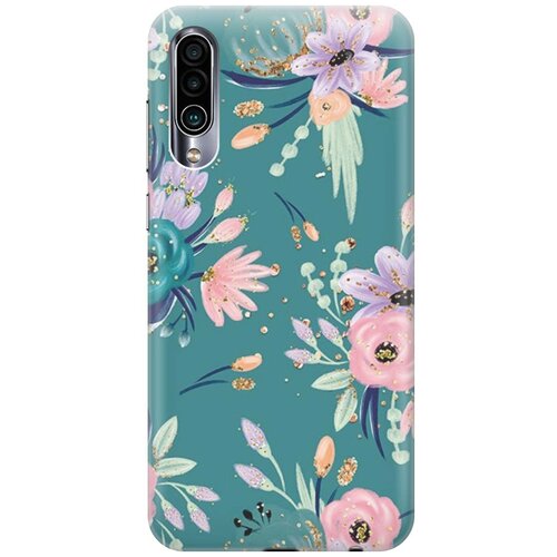 фото Re:pa накладка transparent для meizu 16xs с принтом "цветы и золотые блестки"