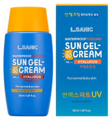 L.Sanic Гель-крем для лица солнцезащитный - sun expert hyaluronic acid gel-cream spf 50/pa++++, 50мл