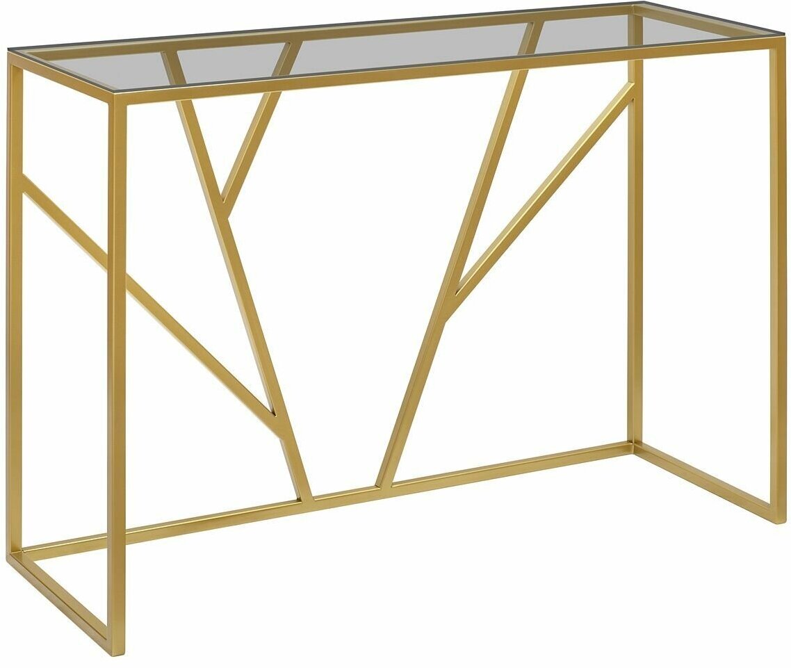 Консоль EVA, золотой каркас, столешница тонированное стекло - фотография № 4