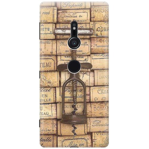 фото Re:pa накладка transparent для sony xperia xz2 с принтом "штопор и вино"