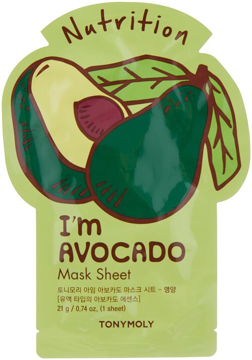 TONY MOLY тканевая маска Im Avocado, 21 мл
