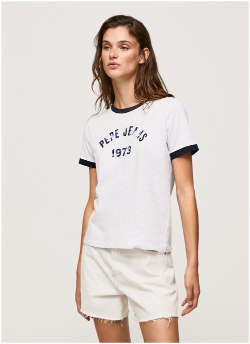 футболка для женщин, Pepe Jeans London, модель: PL505424, цвет: белый, размер: 50(XL)