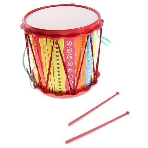 барабан друг тулигрушка детский музыкальный инструмент цвет микс Барабан ТулИгрушка 175887 3 шт.