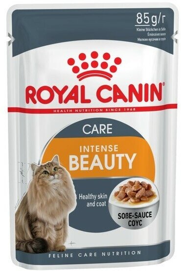 Влажный корм RC Intense Beauty для кошек, для кожи и шерсти, в соусе, пауч, 85 г(28 шт.)