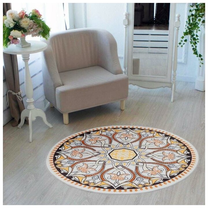 фото Ковер Этель «Узорная графика» d=120 см, 700г/м2