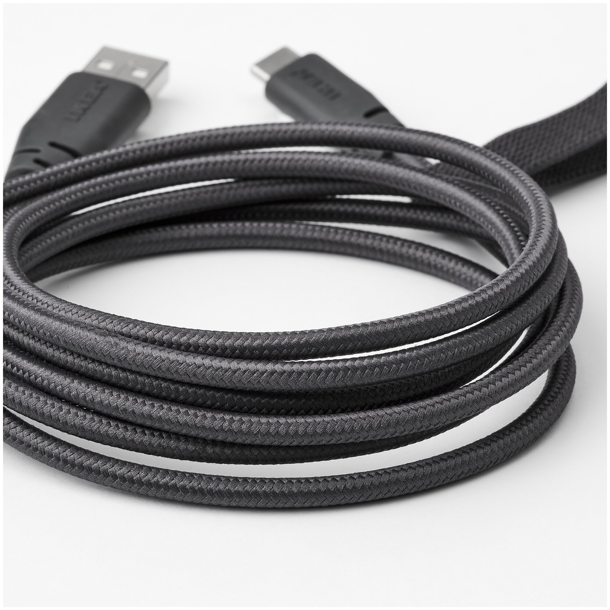 Кабель ИКЕА ЛИЛЛЬХУЛЬТ USB Type А - USB Type-С, длина 1.5 м, серый — фото 1