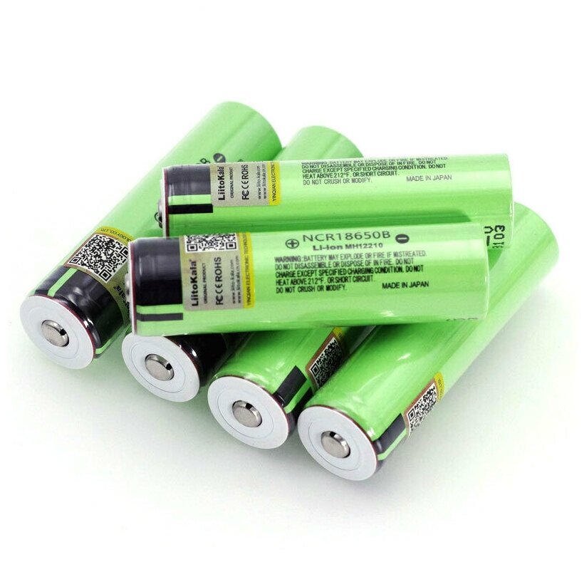 Аккумулятор LiitoKala 18650 Li-ion 3.7В 3400mAh незащищенный (NCR18650B) 5 шт.