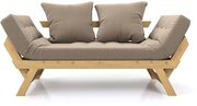 Садовый диван кушетка Soft Element Осварк Textile Beige, массив дерева, рогожка, на дачу, для кафе, бара, в салон красоты