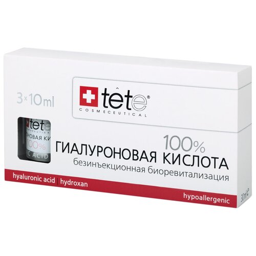 TETe Cosmeceutical Hyaluronic Acid 100% средство для лица Гиалуроновая кислота 100%, 10 мл, 3 шт. tete cosmeceutical hyaluronic acid placental extract средство для лица гиалуроновая кислота с экстрактом плаценты 10 мл 3 шт