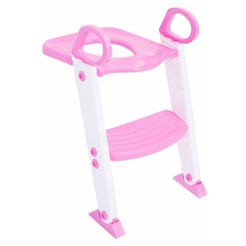 фото Подставка сиденье для унитаза с лестницей детское складное "окей" розовое garra