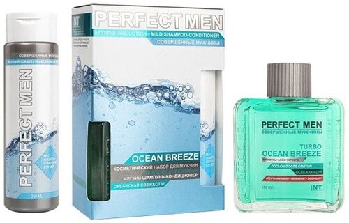 Парфюмерия XXI века Мужской Perfect Men Ocean Breeze Набор: лосьон после бритья 100мл, шампунь 250мл