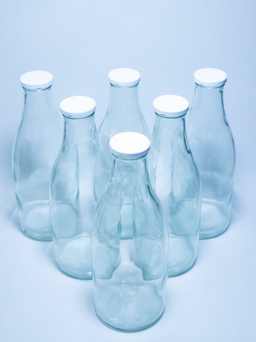 Бутылки стеклянные для молока, для сока 1 литр - фотография № 7