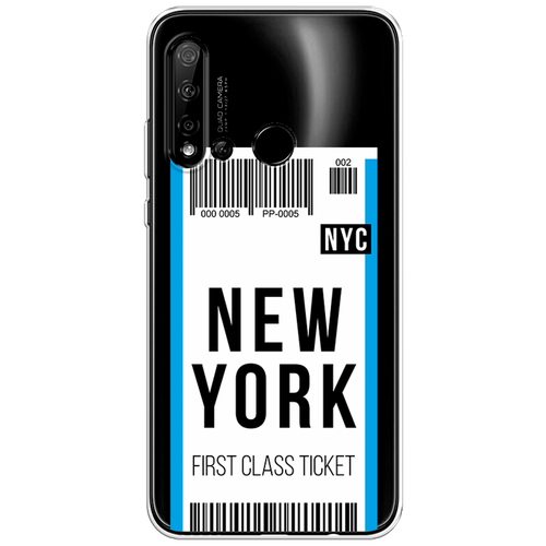 Силиконовый чехол на Huawei Nova 5i / Хуавей Нова 5i Билет в Нью-Йорк, прозрачный силиконовый чехол на huawei nova 5i хуавей нова 5i билет в нью йорк прозрачный