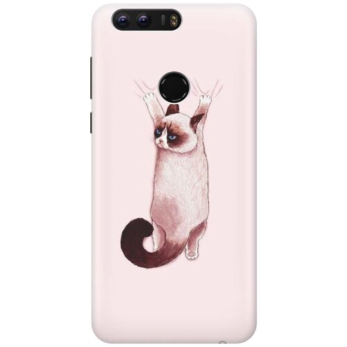 фото Cиликоновый чехол на honor 8 / хонор 8 с принтом "недовольный кот" gosso
