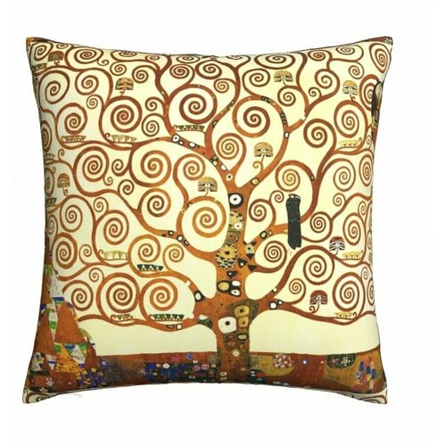 Подушка декоративная Дерево Жизни Климт Велюр арт 008861