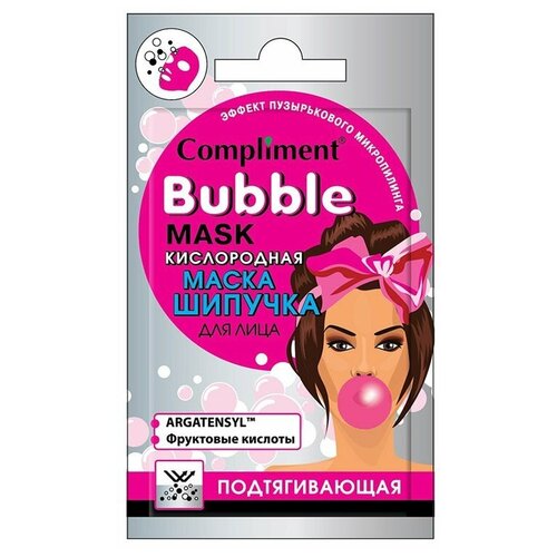 Compliment Bubble Mask Кислородная маска-шипучка подтягивающая, 7 г, 7 мл маска шипучка для лица compliment bubble mask кислородная освежающая 7мл