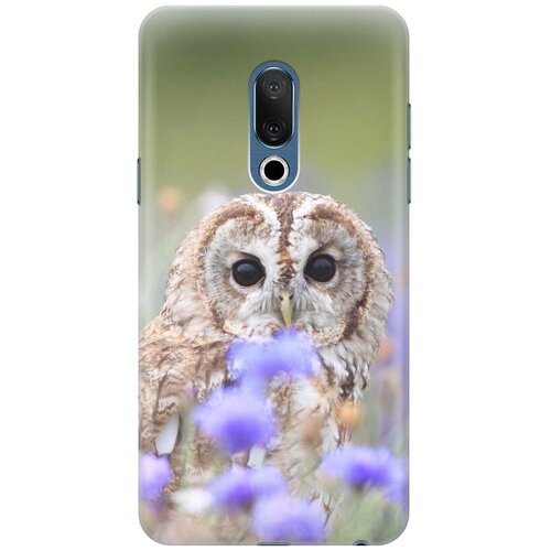 фото Cиликоновый чехол на meizu 15 / мейзу 15 с принтом "сова и васильки" gosso