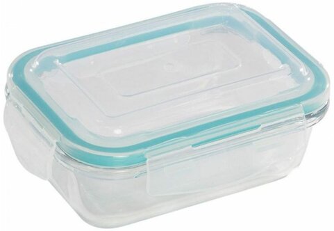 Mallony Контейнер Diafano 005470, 370 мл, 11.1x15.3 см, прозрачный/бирюзовый — купить в интернет-магазине по низкой цене на Яндекс Маркете