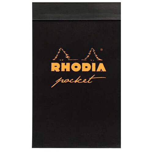 Карманный блокнот Rhodia Pocket Pad, 7,5х12, клетка, 80 г, черный