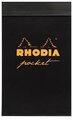 Карманный блокнот Rhodia Pocket Pad, 7,5х12, клетка, 80 г, черный