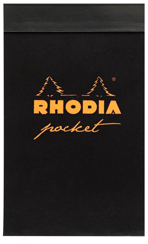 Карманный блокнот Rhodia Pocket Pad, 7,5х12, клетка, 80 г, черный