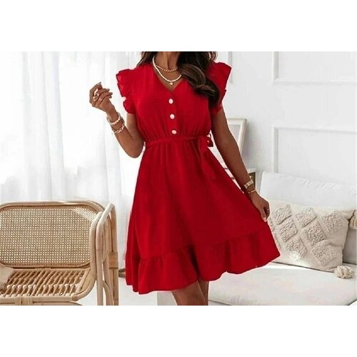 фото Платье россия, размер 42,44,46,48, красный