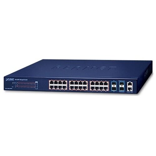 Коммутатор Planet SGS-5240-24P4X коммутатор poe planet gs 5220 24p4xv l2 24 port 10 100 1000t 802 3at poe 4 port 10g sfp managed switch with lcd touch screen 400w