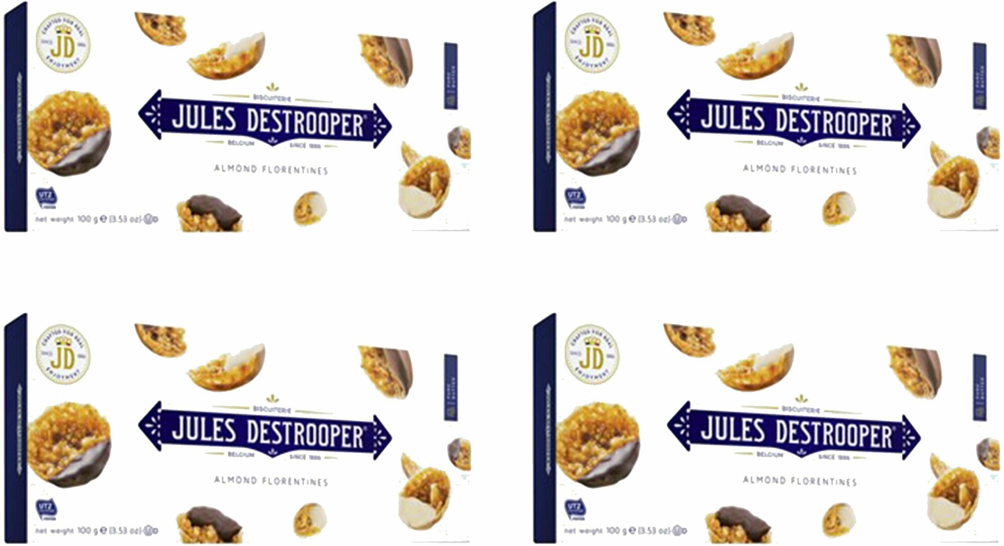 Печенье Jules Destrooper Almond Florentines, 4 упаковки