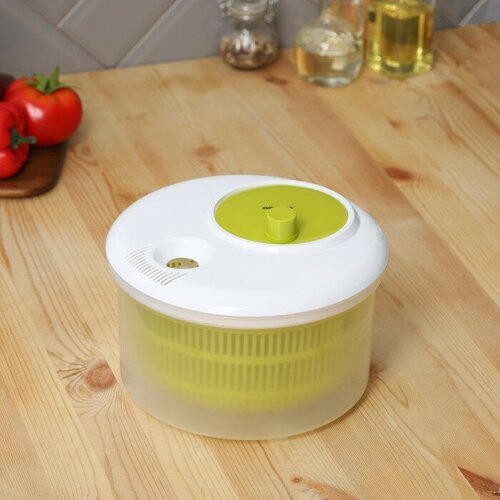 Центрифуга для сушки зелени Доляна Fresh cook 37 л пластик цвет бело-зелёный 293900₽