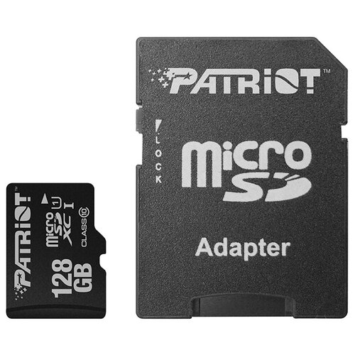 Карта памяти Patriot Memory PSF64GMCSDXC10 64 GB, чтение: 80 MB/s, адаптер на SD