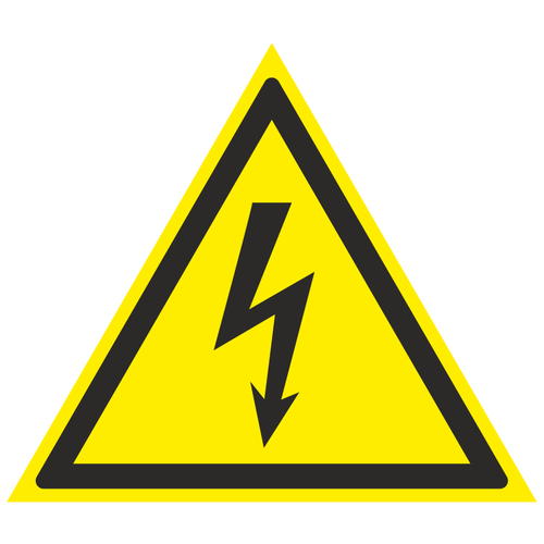 W08 Знак "Опасность поражения электрическим током" (100х100 мм, пластик)