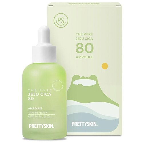 Успокаивающая сыворотка с центеллой Pretty Skin The Pure Jeju Cica 80 Ampoule