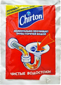 Средство для прочистки труб Chirton порошок для очистки сливов от засоров, 80 г