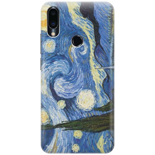 фото Cиликоновый чехол на meizu note 9 / мейзу ноут 9 с принтом "звездная ночь" gosso