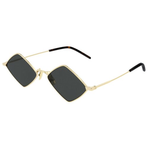 Солнцезащитные очки Saint Laurent, прямоугольные, оправа: металл, золотой