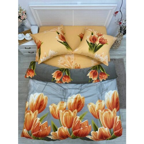 серый, оранжевый