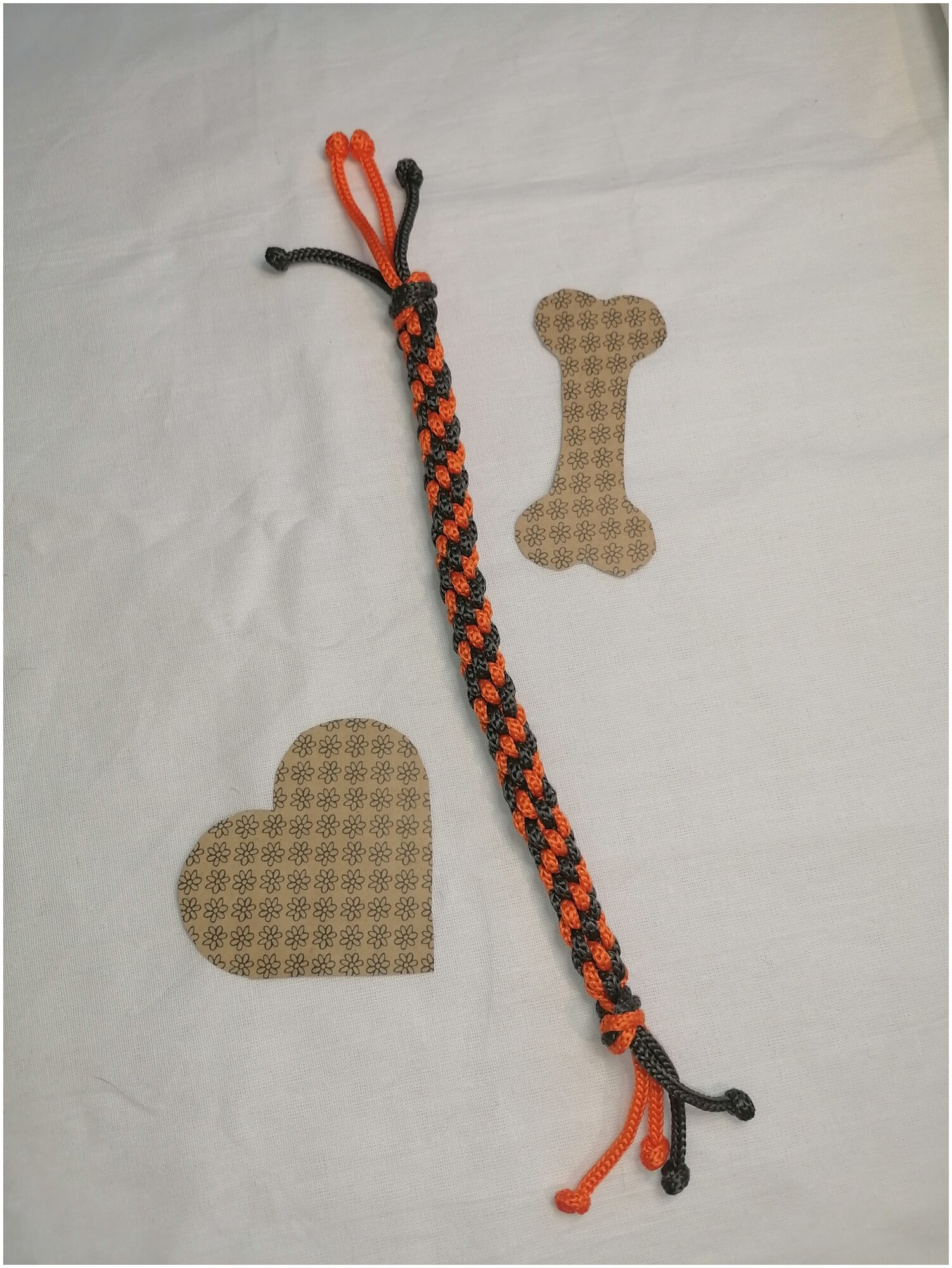 Игрушка для мелких пород собак и кошек "Канатик-Кусатик" 20 см. серо-оранжевый