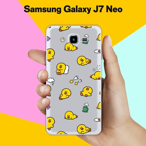 Силиконовый чехол на Samsung Galaxy J7 Neo Утята / для Самсунг Галакси Джей 7 Нео силиконовый чехол на samsung galaxy j7 neo самсунг галакси джей 7 нео пальмовые ветви арт прозрачный