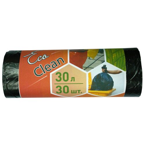 Мешки для мусора Ecoclean 30л/30шт, 8мк, ПНД, рулон, арт.1664 Концепция Быта (арт. 554656)