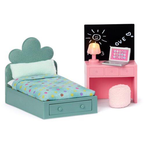 комната lundby 44 см без мебели lb 60102400 Lundby Набор мебели Комната подростка (LB_60202900) зеленый/розовый